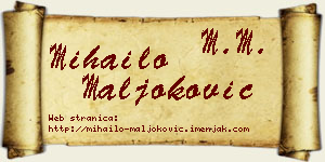 Mihailo Maljoković vizit kartica